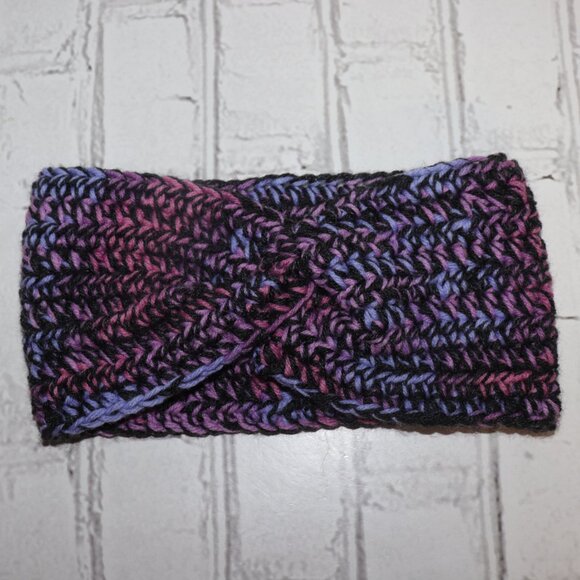 🖤🌈 Crochet Headband – Black + Rainbow · Handmade · One Size - Picture 1 of 3